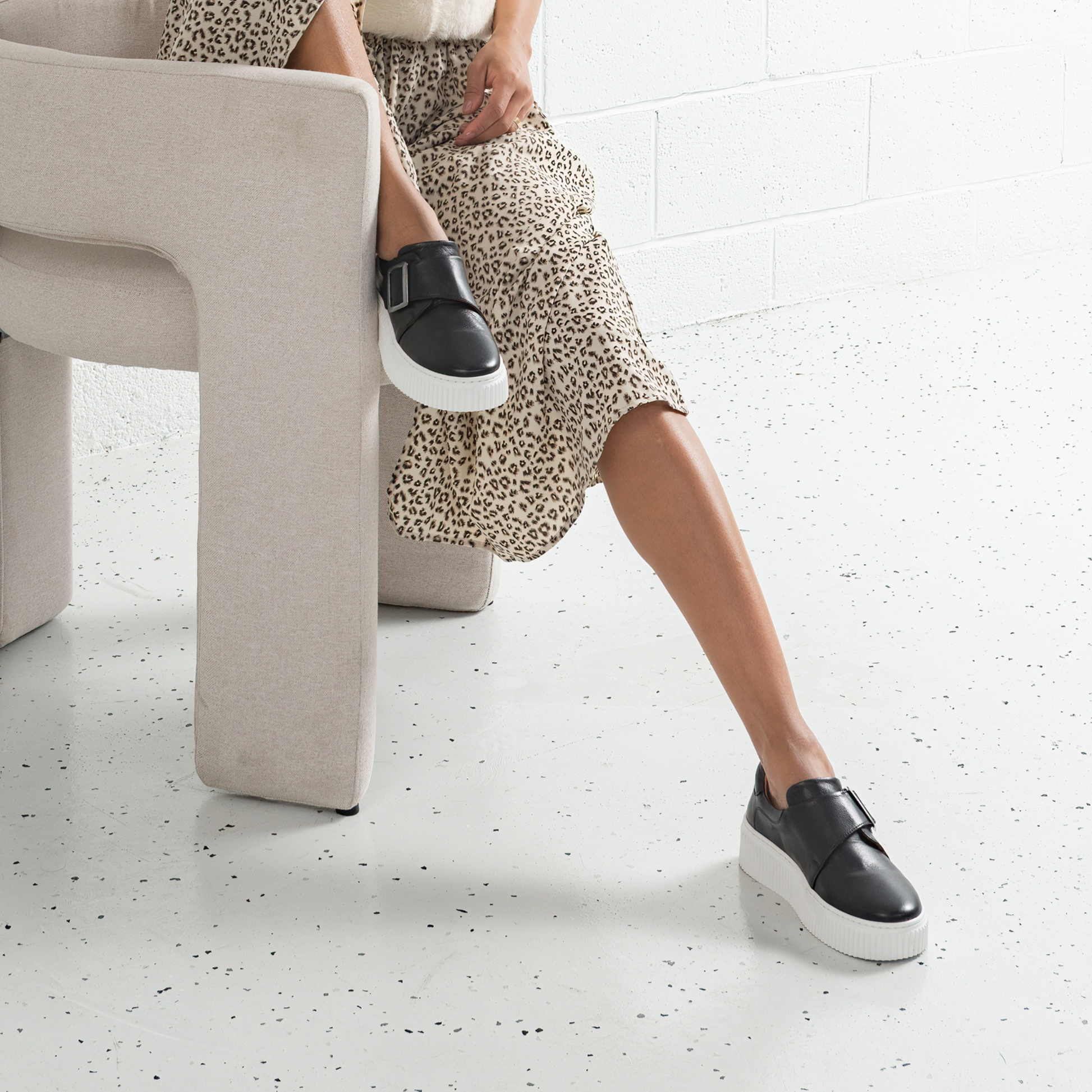 Bowie Black Leather Sneakers