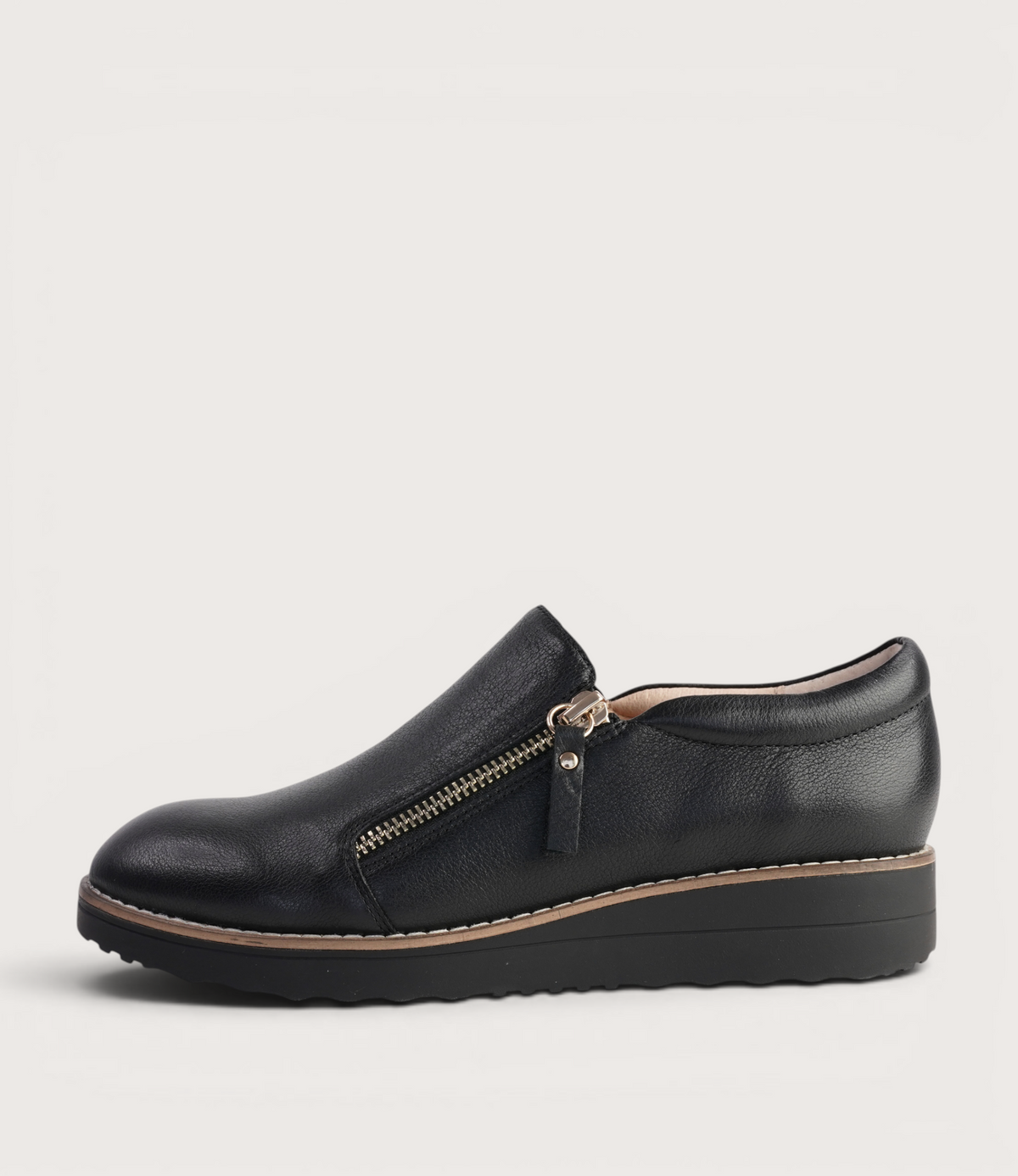 Ostel Black Leather Flats