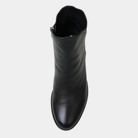 Mockas Black Leather Ankle Boots