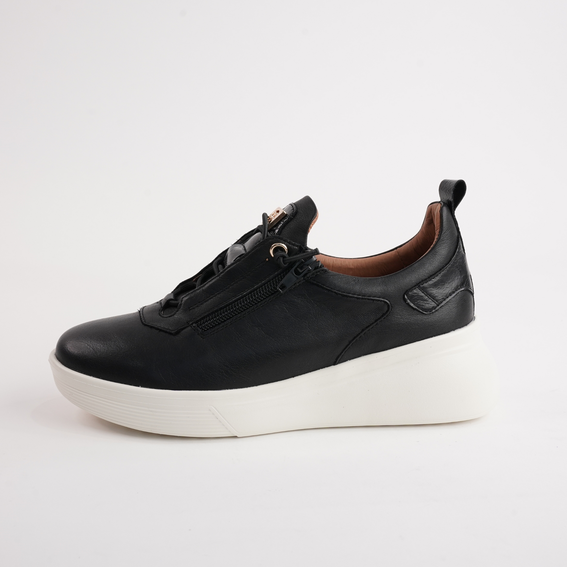 Tickler Black Leather Sneakers