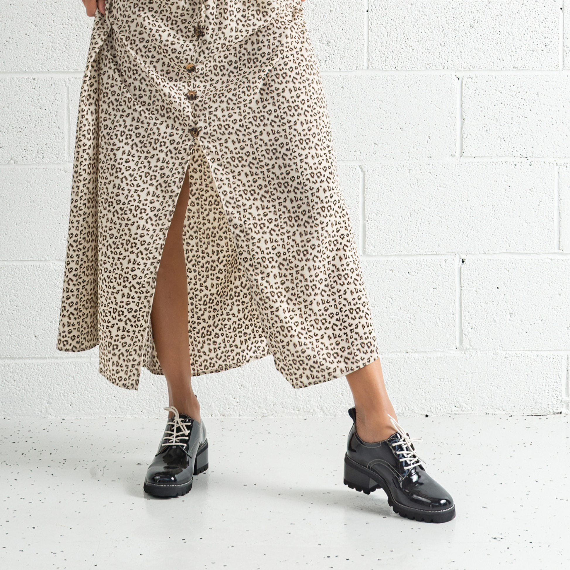 Daya Black Patent Leather Brogues