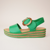Cubbie Bright Emerald Leather Sandals