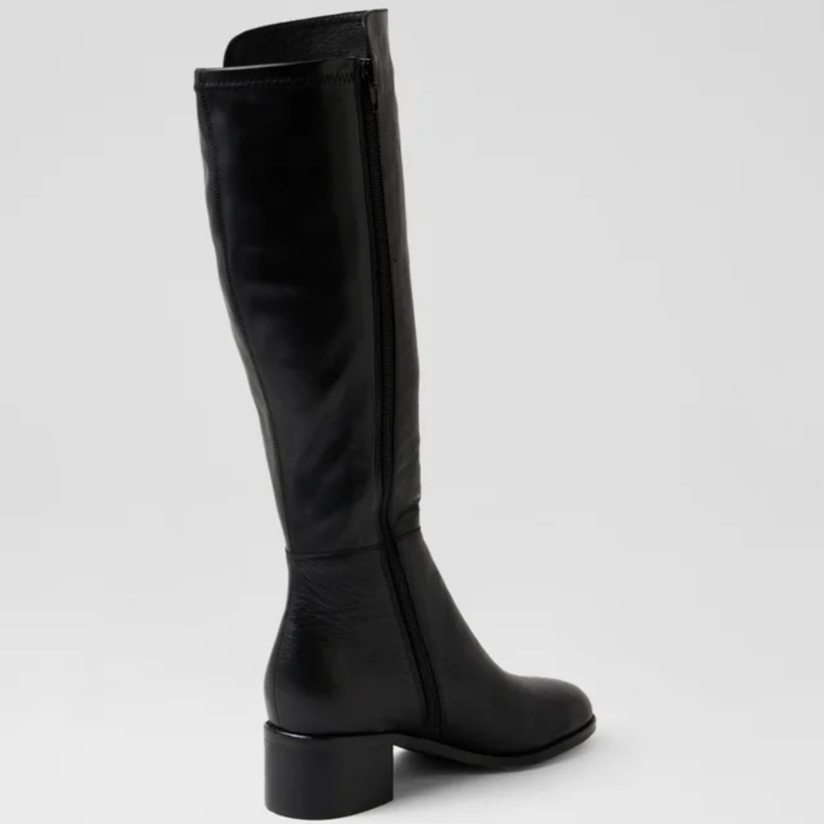 Ronel Black Leather Stretch/ Black Microsuede Knee High Boots - DJANGO AND JULIETTE | Shouz