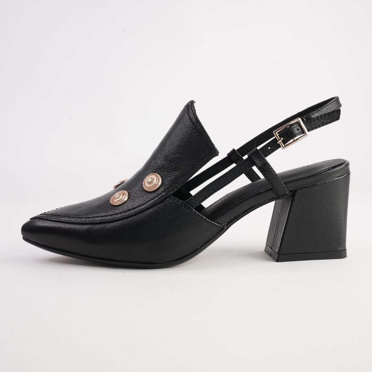 Millso Black Leather Heels - DJANGO AND JULIETTE | Shouz