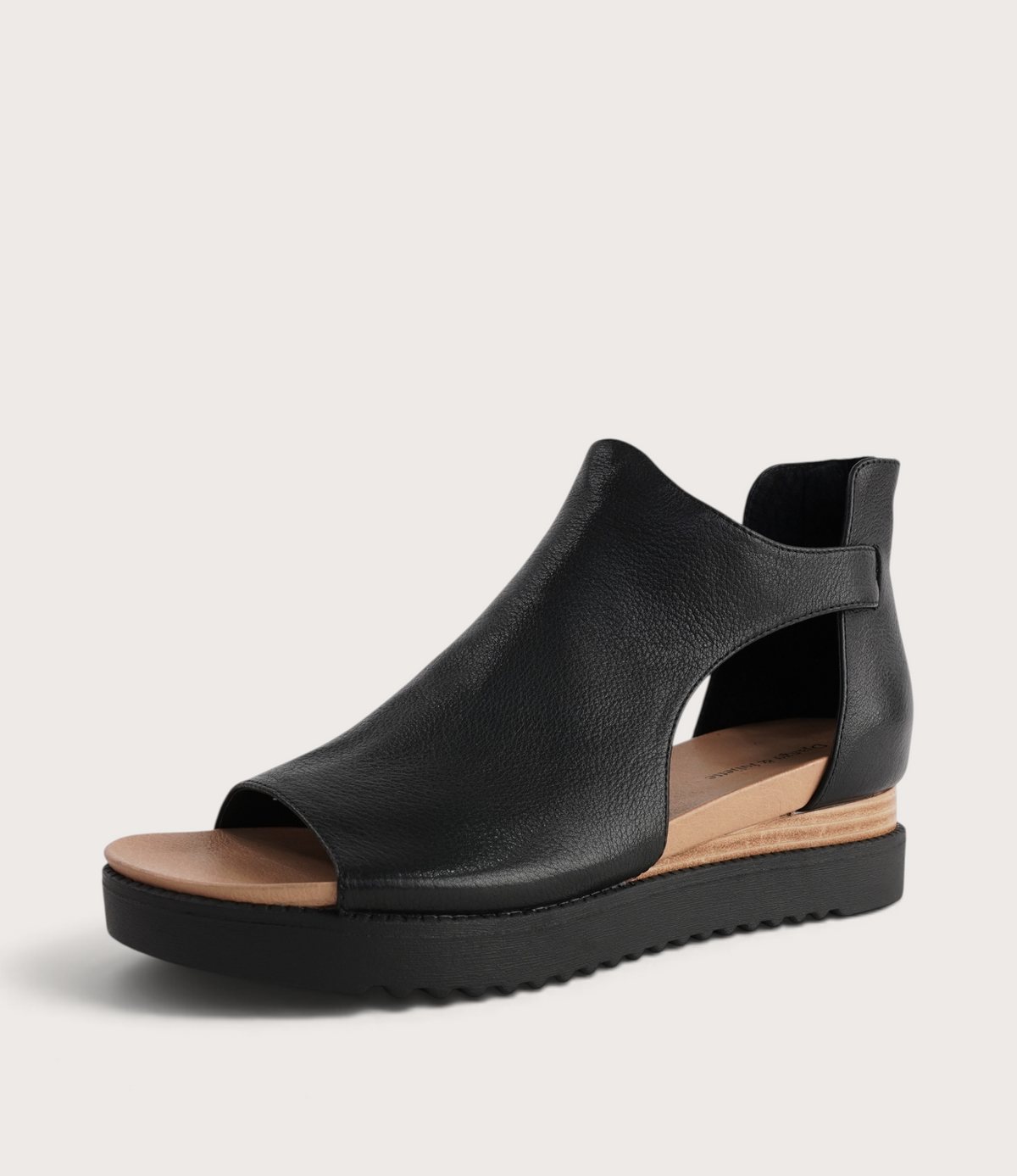 Ambatto Black/ Black Sole Leather Sandals