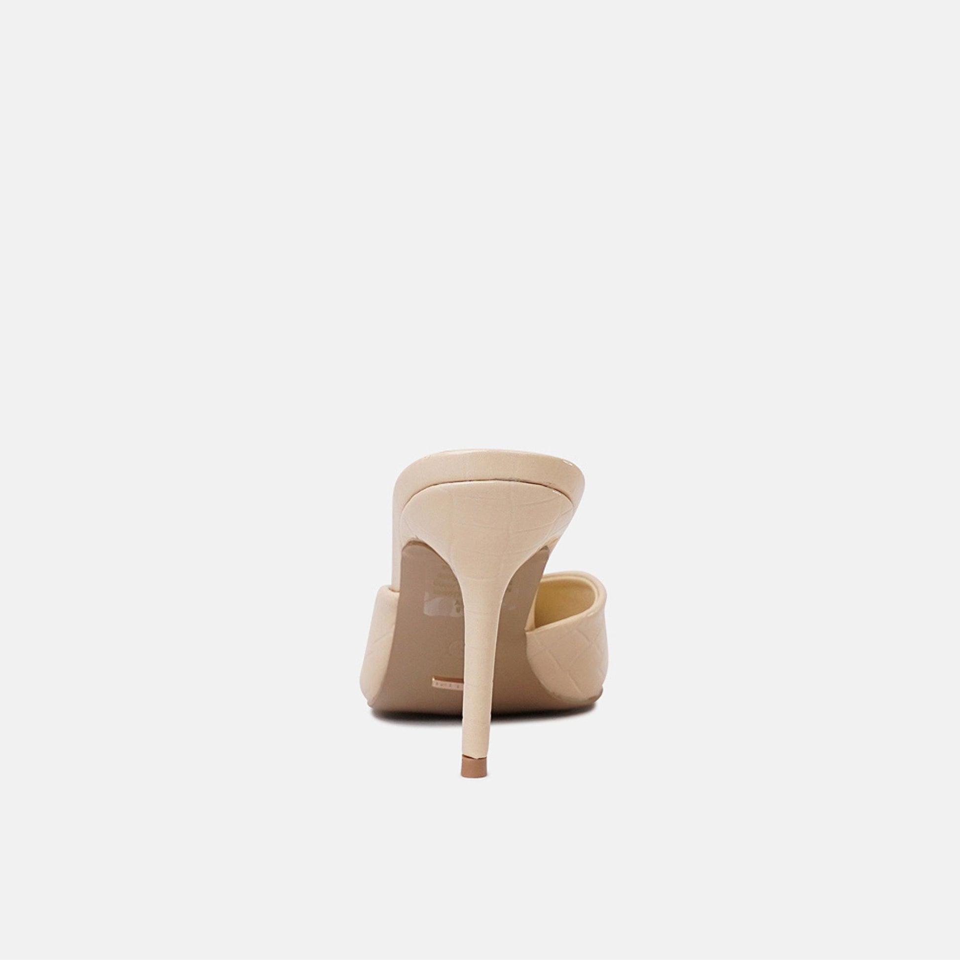 Karey Vanilla Patent Croc Leather High Heels, BILLINI - Shouz
