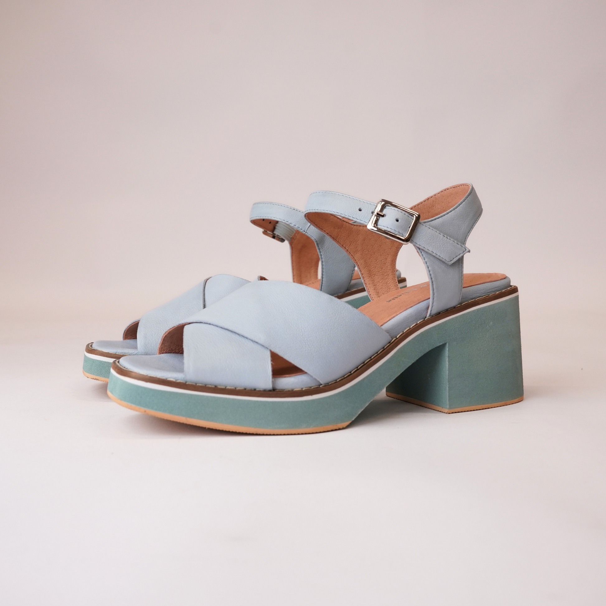 Jemi Denim Leather Heels