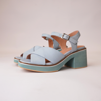 Jemi Denim Leather Heels