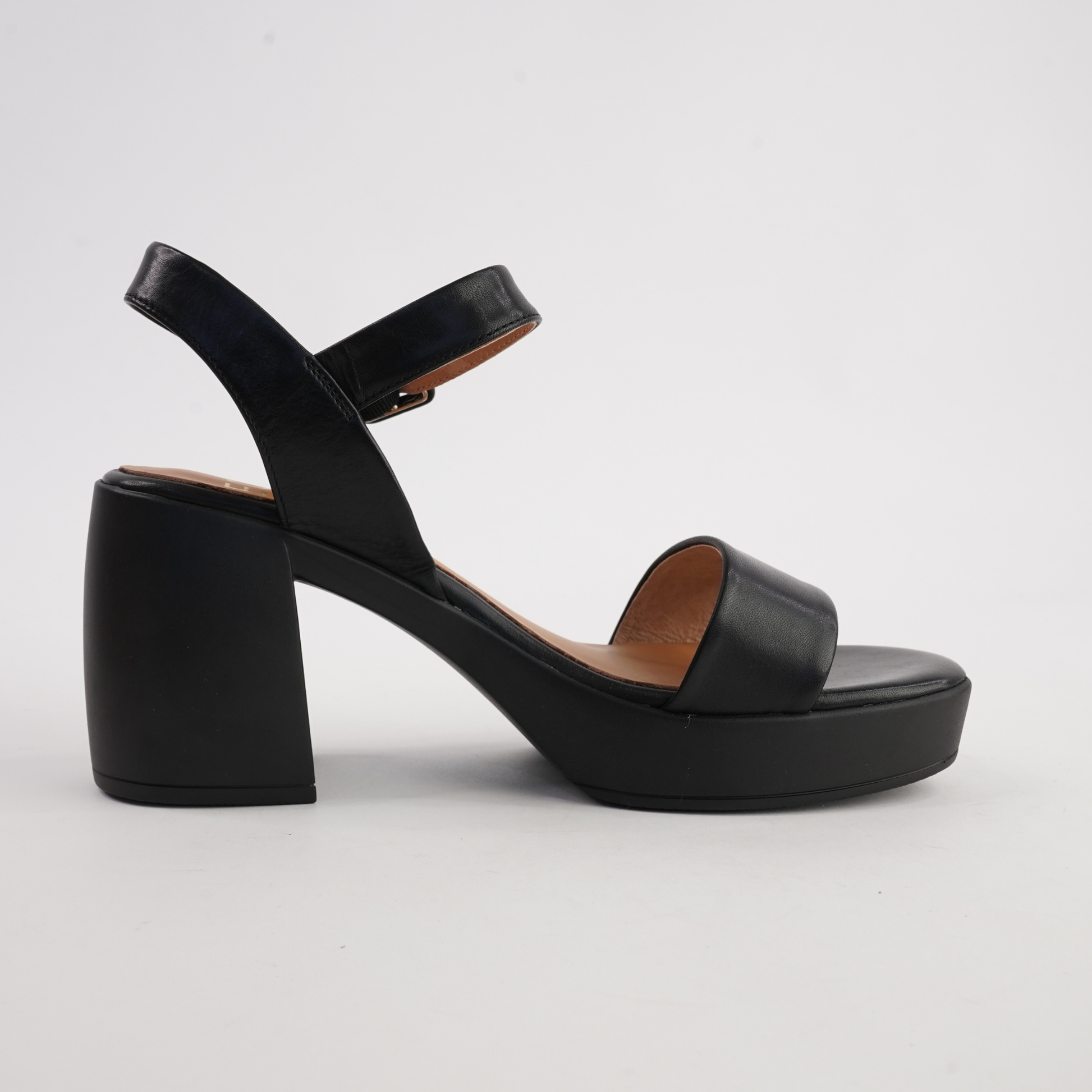 Spice Black Leather Heels
