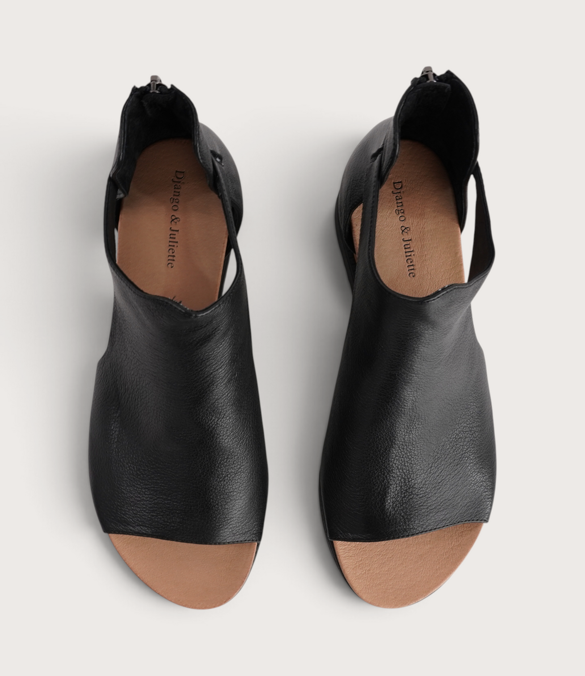 Ambatto Black/ Black Sole Leather Sandals