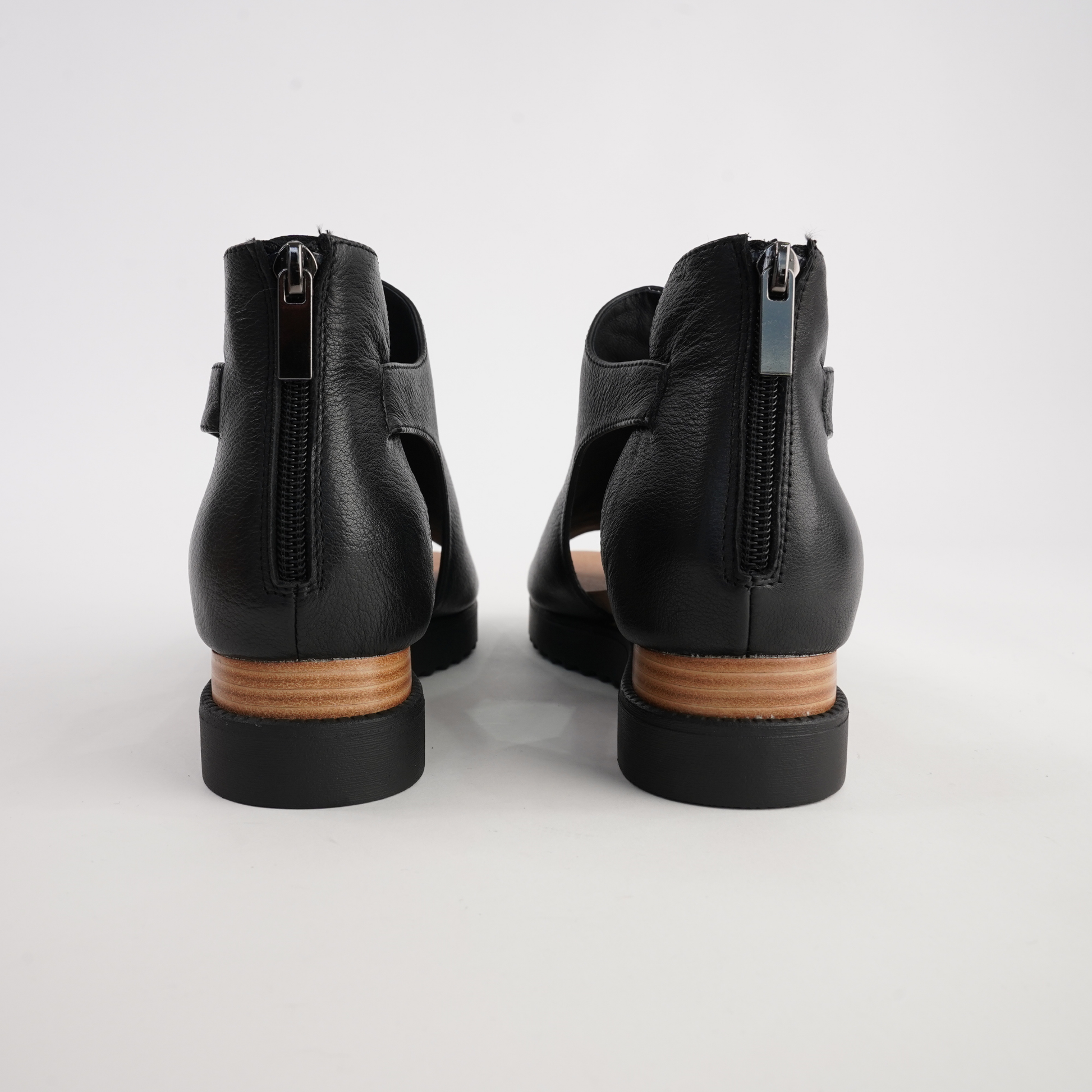 Ambatto Black/ Black Sole Leather Sandals