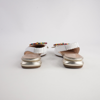 Vesper White/ Gold Leather Flats