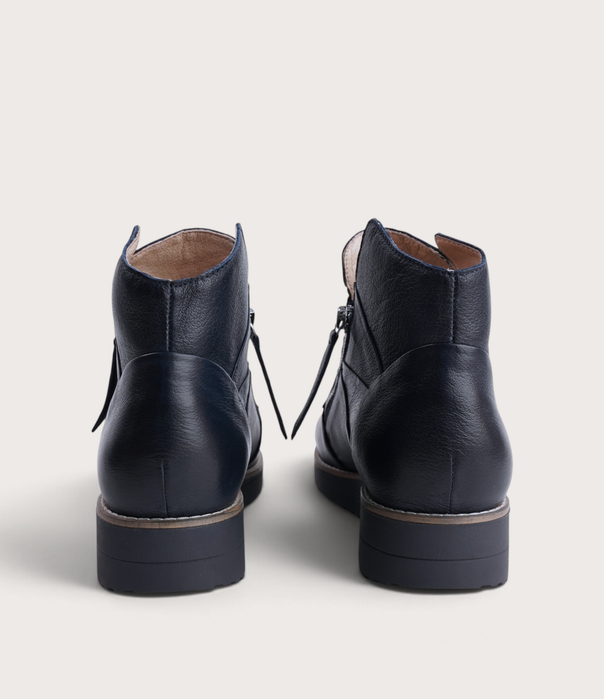 Omeah Navy/ Navy Leather Ankle Boots - TOP END | Shouz