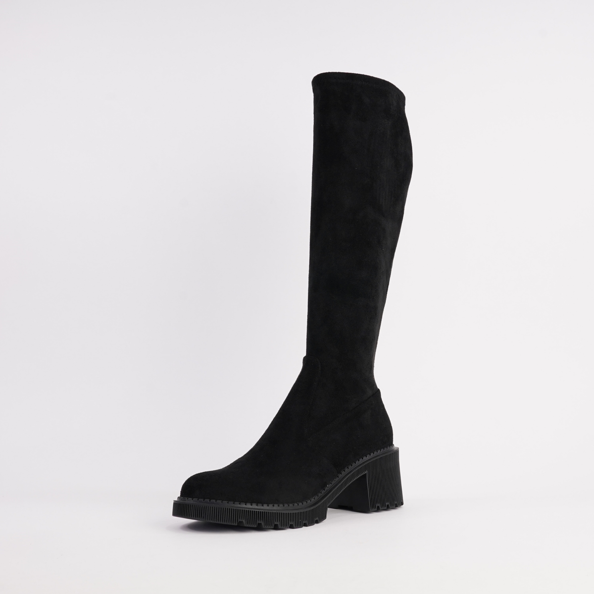 Zina Black Stretch Knee High Boots - DJANGO AND JULIETTE | Shouz