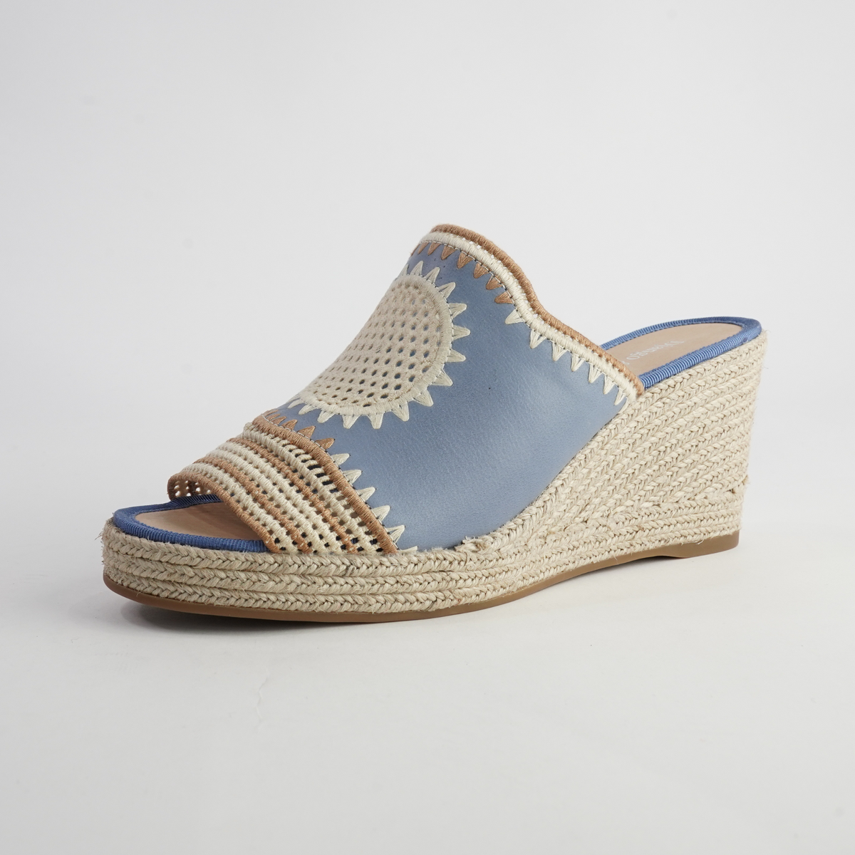 Poppsy Denim Multi Leather Espadrille Wedges - DJANGO AND JULIETTE | Shouz