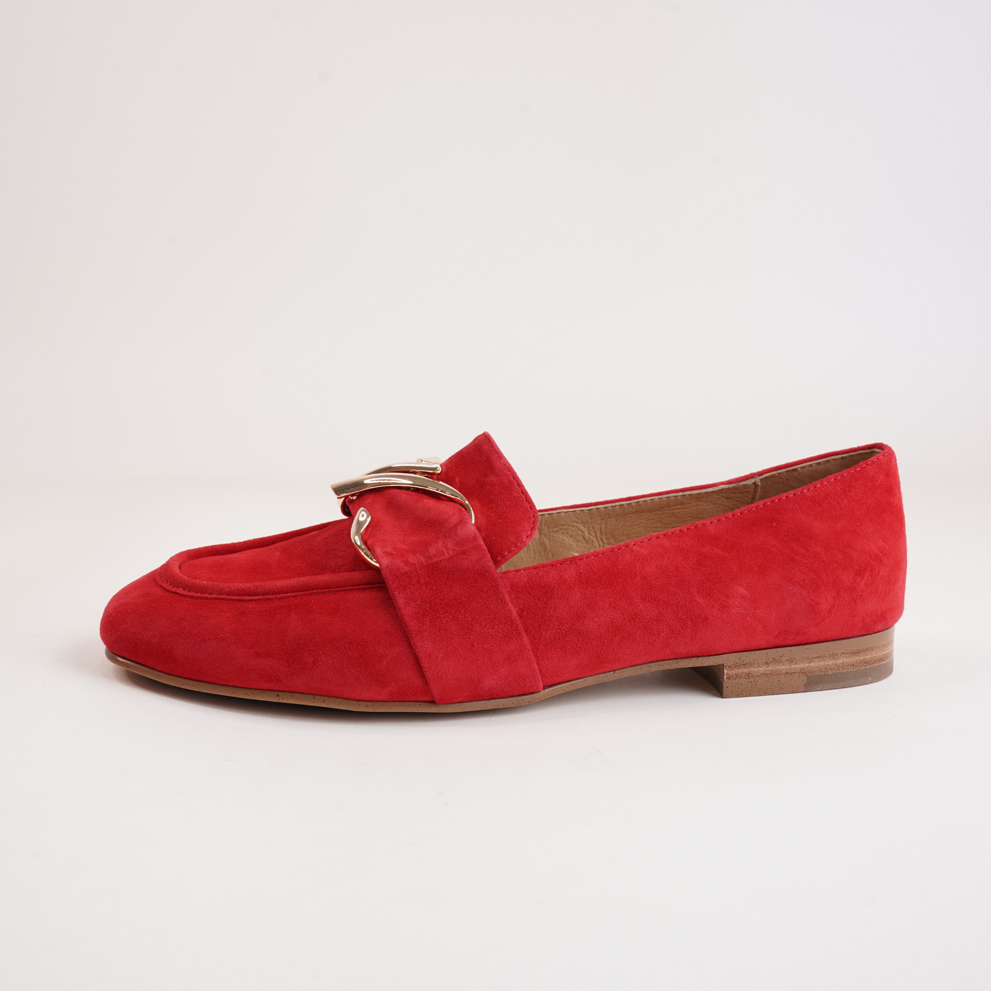 Paydie Red Suede Leather Loafers