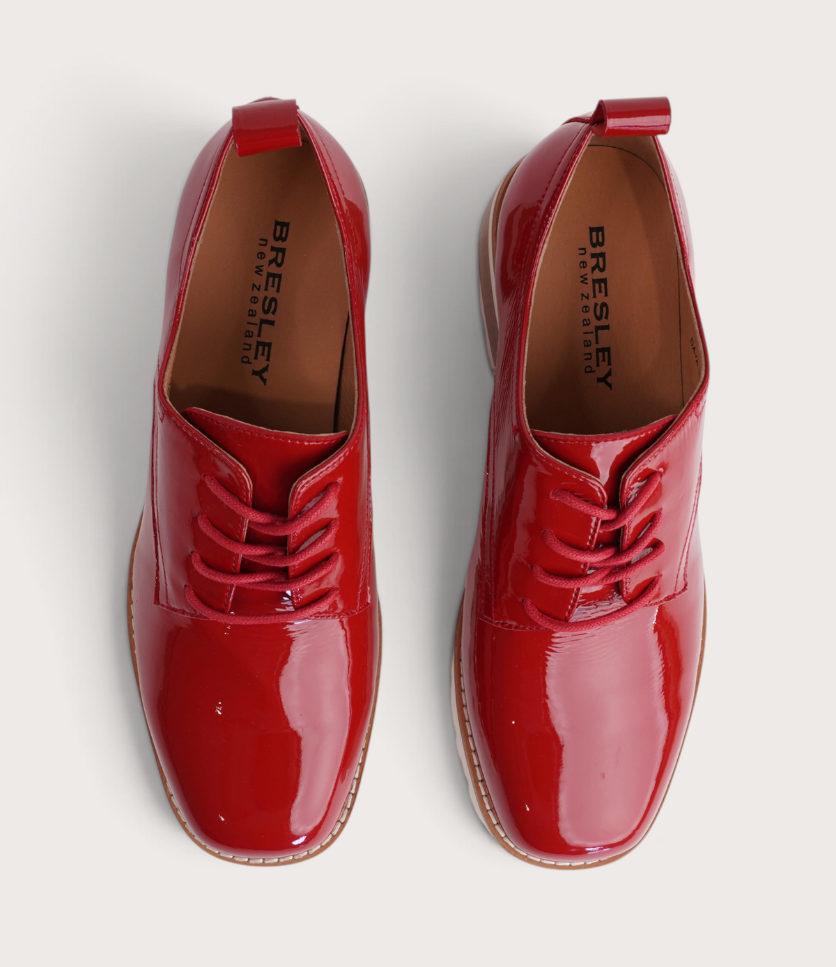 Daya Red Crinkle Patent Leather Brougues