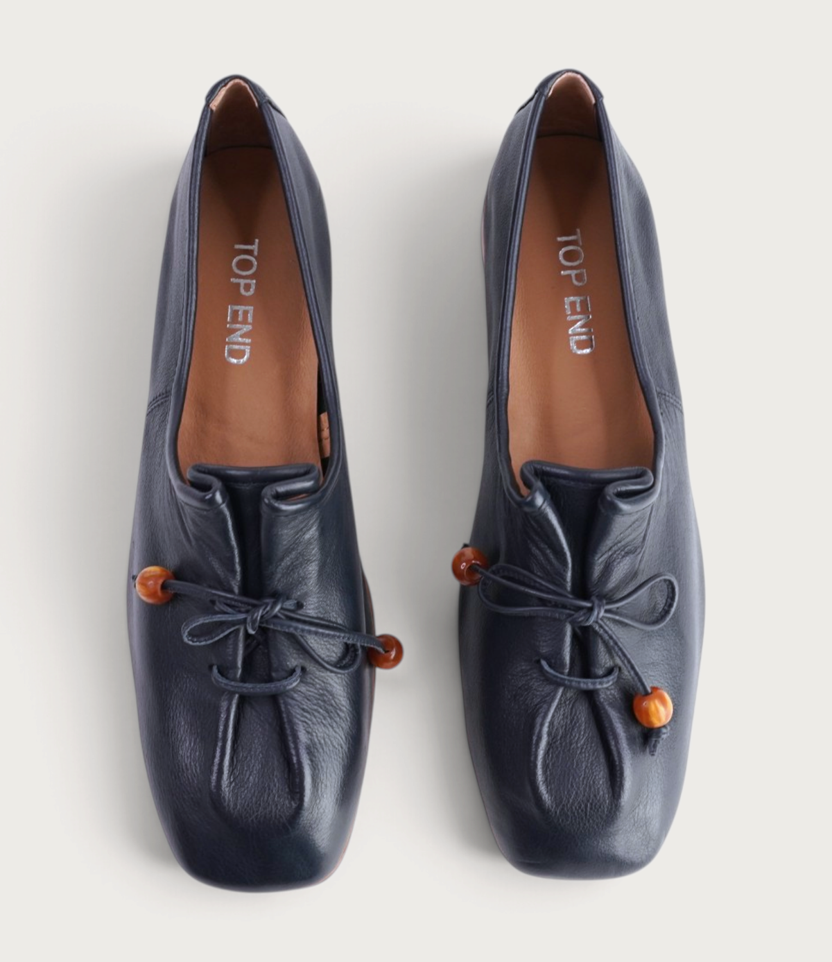 Pola Navy Leather Loafers
