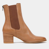 Mycah Cognac Leather Ankle Boots