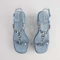 Vontey Denim Suede Wedge Sandals