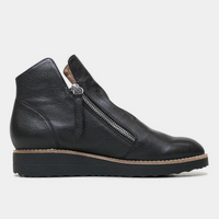 Ohmy Black/ Black Leather Ankle Boots
