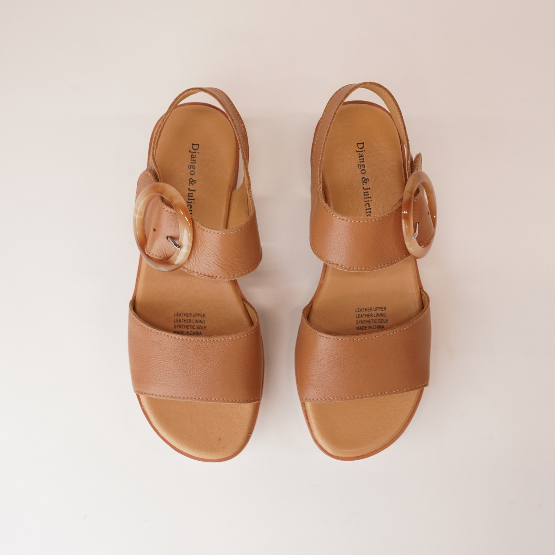 Cubbie Dark Tan Leather Sandals