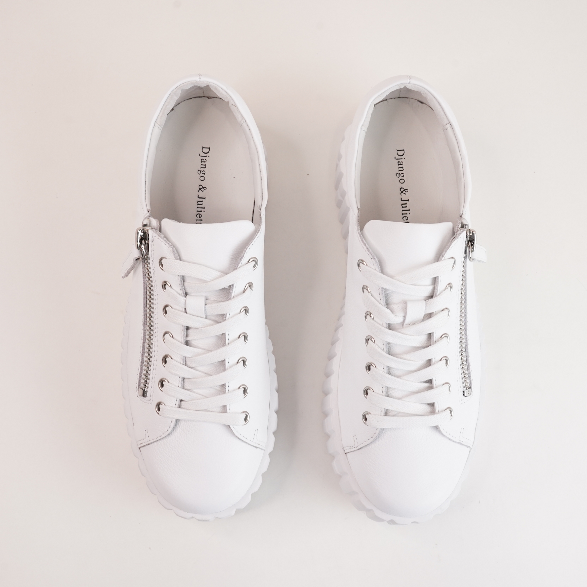Bongoe White Leather Sneakers