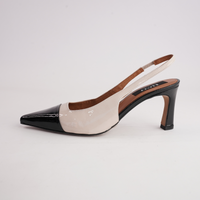 Ag-24547 Black Patent/ Bone Patent Leather Heels