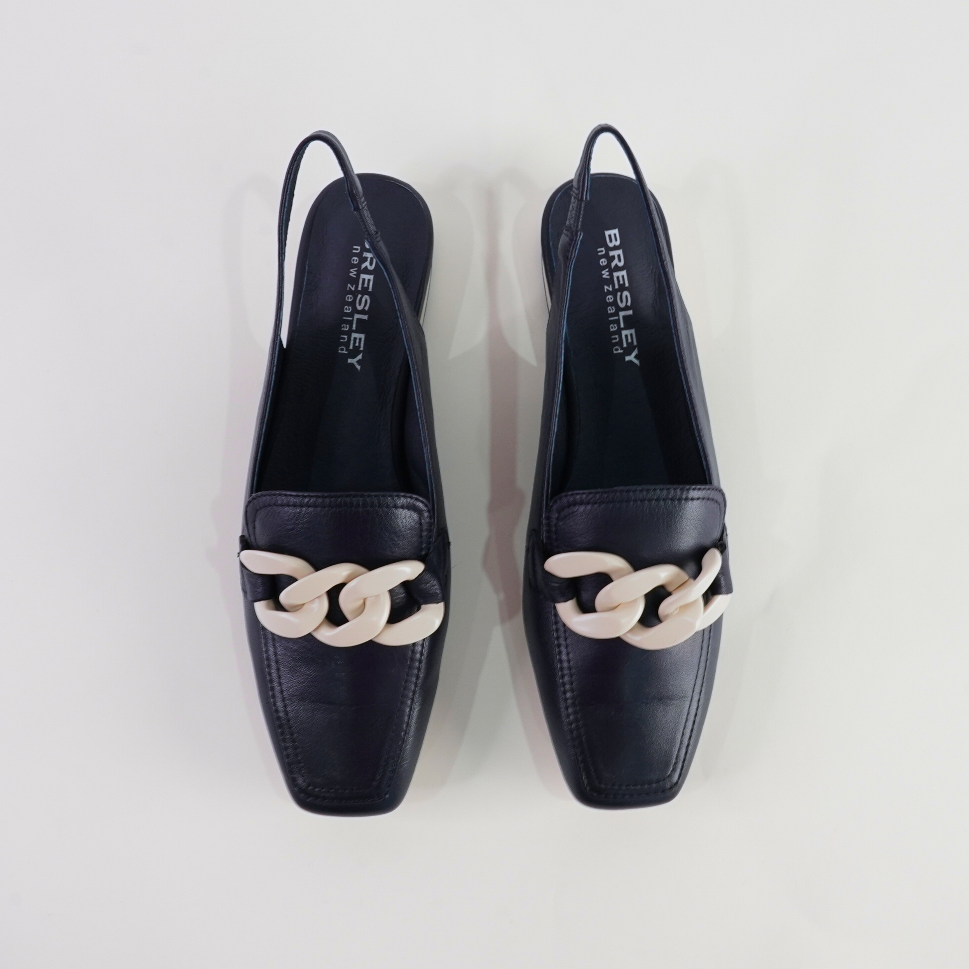 Randal Navy/Bone Leather Loafers