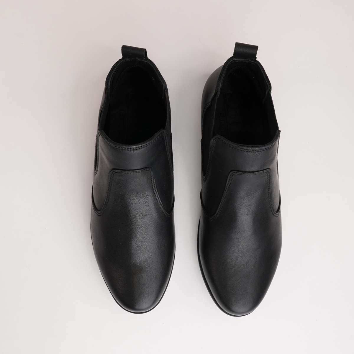 Crystal Black Leather Ankle Boots - SALA | Shouz