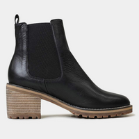 Biscoti Black Leather Ankle Boots