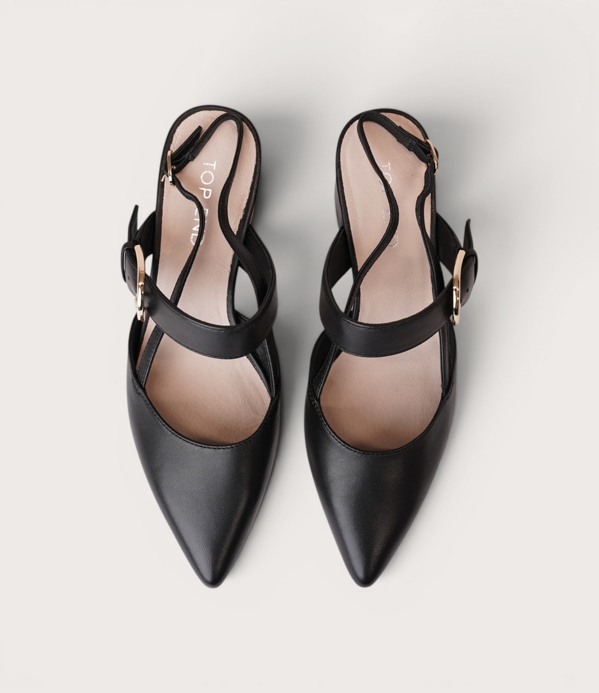 Asten Black Leather Heels