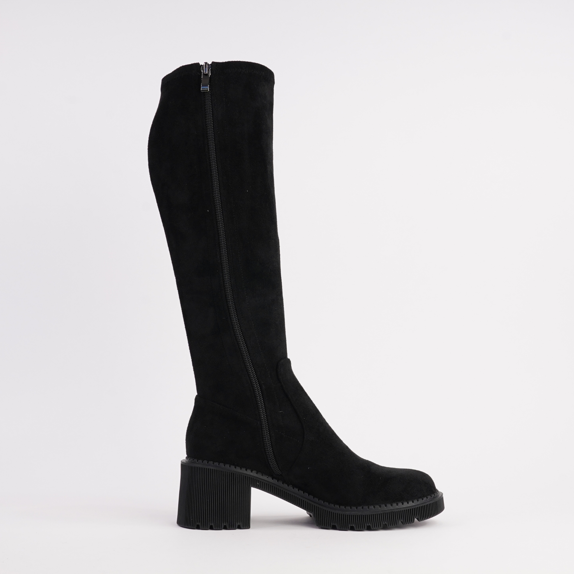 Zina Black Stretch Knee High Boots