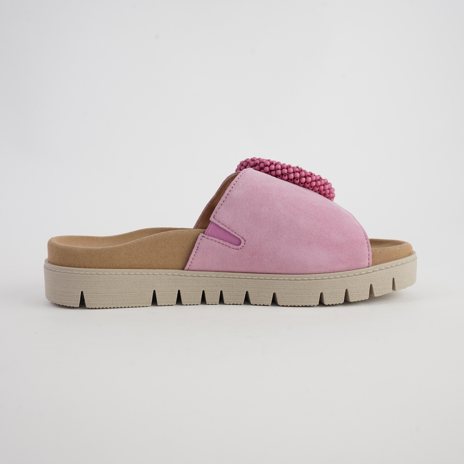 Lucille Soft Pink Suede Slides