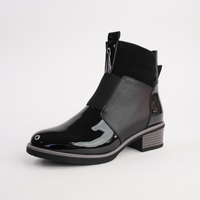 Dread Black Patent/ Black Leather Ankle Boots