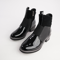 Dread Black Patent/ Black Leather Ankle Boots