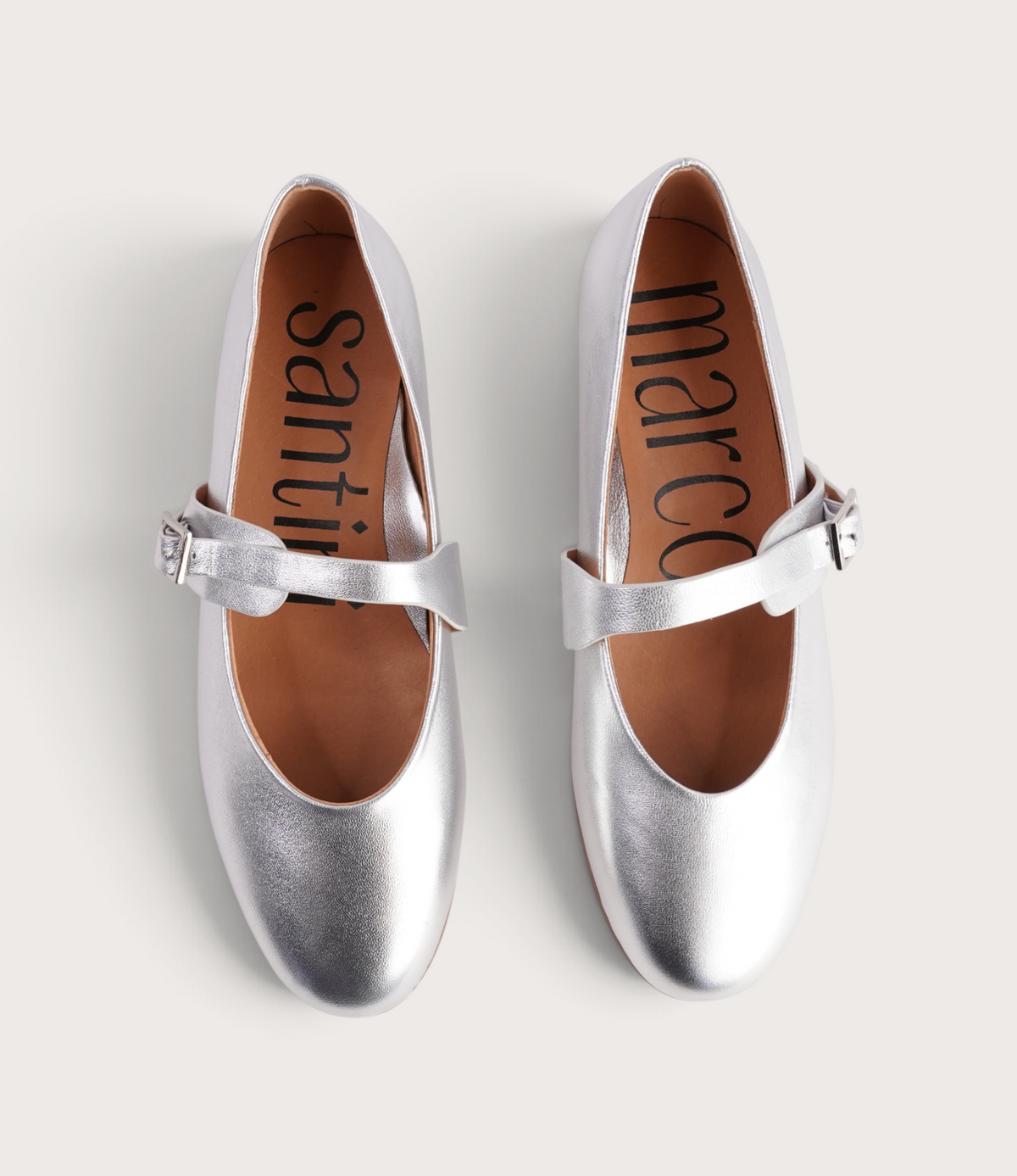 Picton Silver Leather Ballet Flats