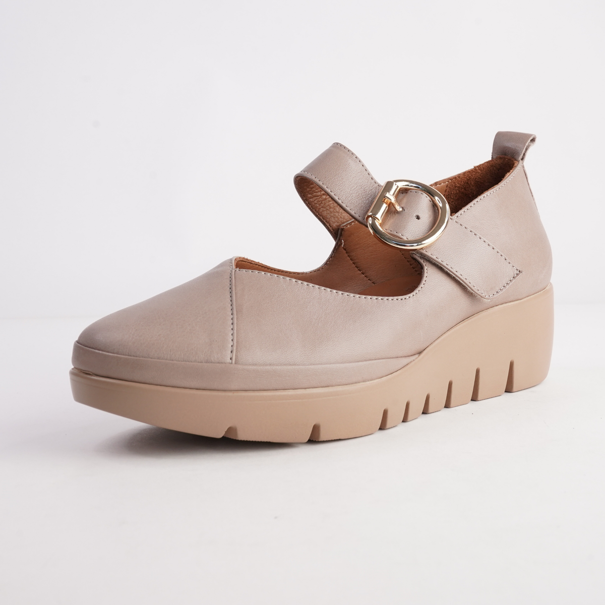 Solo Dark Stone Leather Flats - SALA | Shouz