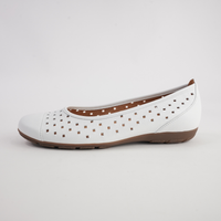 Skylar White Leather Ballet Flats