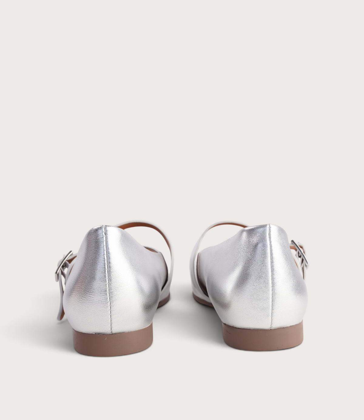 Picton Silver Leather Ballet Flats