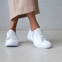 Bibi White Leather Sneakers, SALA - Shouz