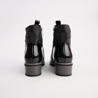 Dread Black Patent/ Black Leather Ankle Boots