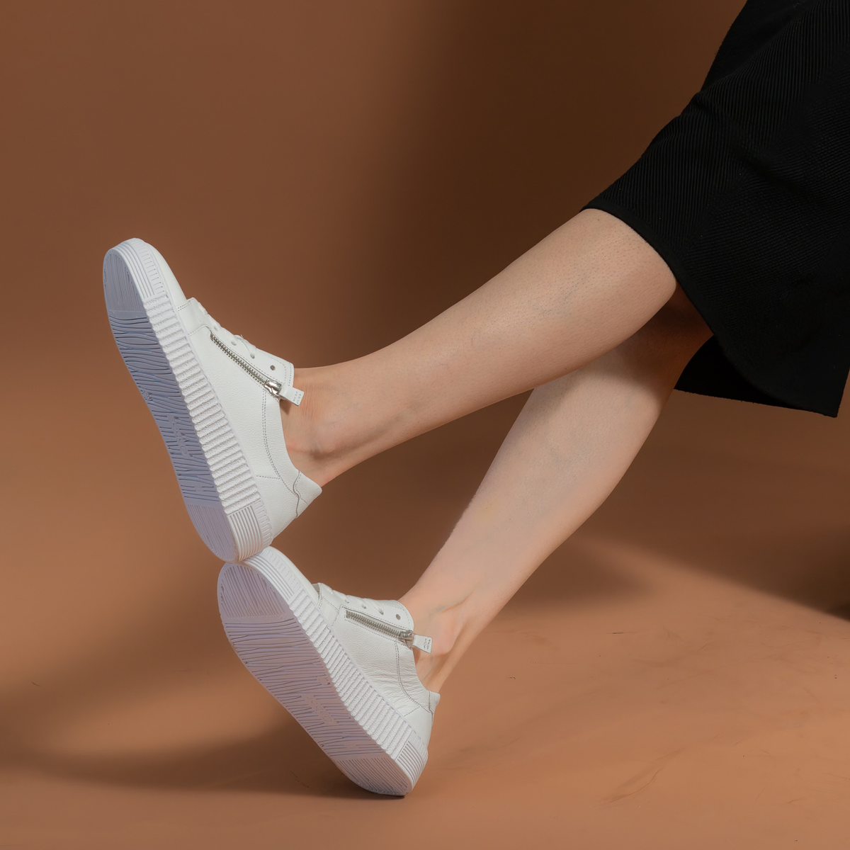 Amelia White Leather Sneakers - GABOR | Shouz