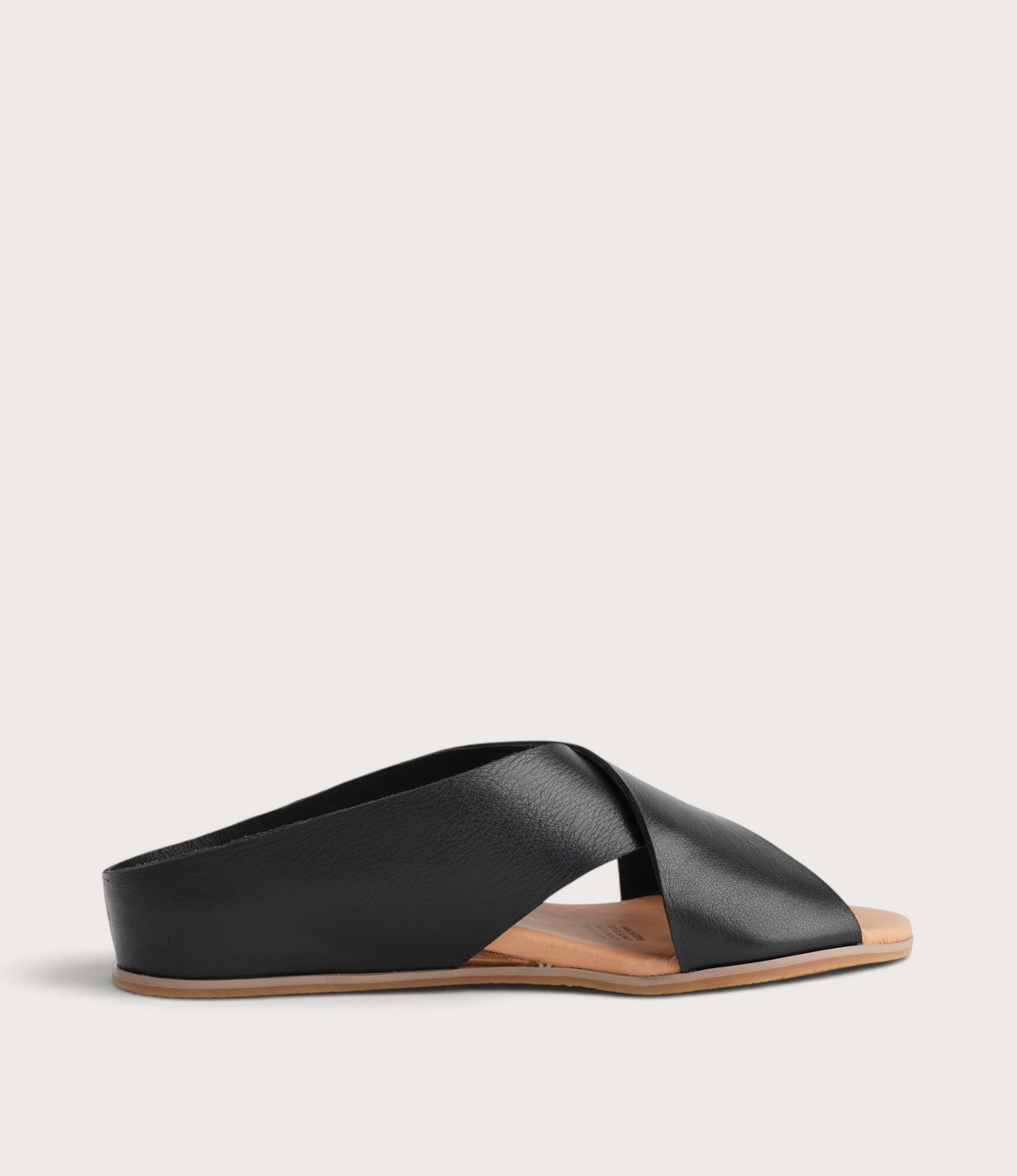 Harli Black Leather Slides