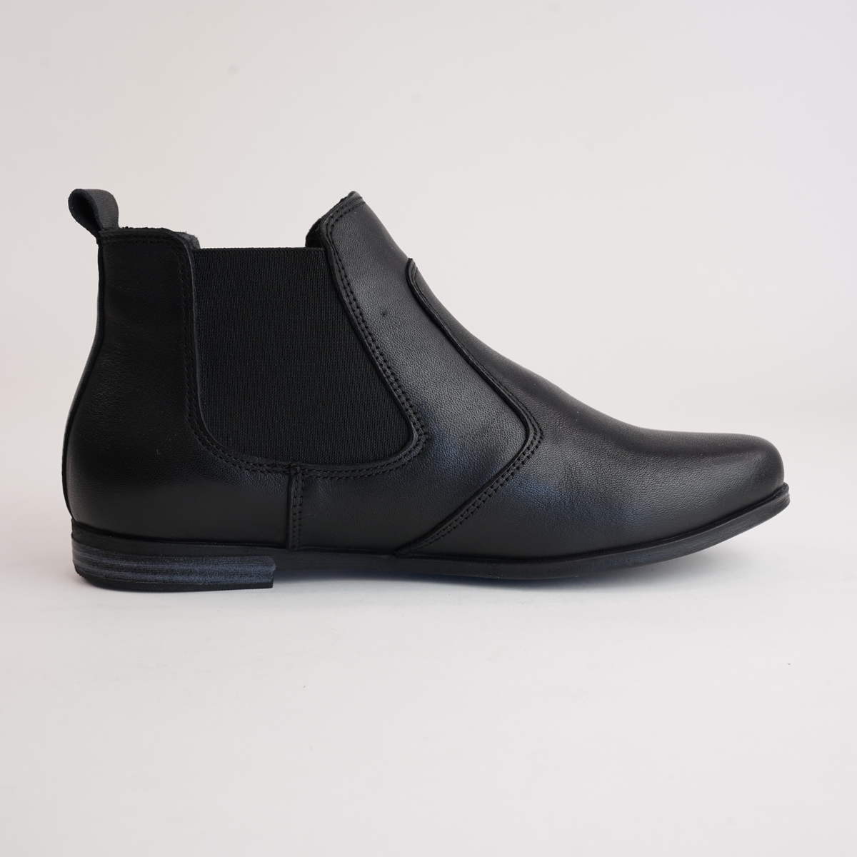 Crystal Black Leather Ankle Boots - SALA | Shouz