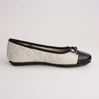 Bookie Black Patent/ Milk Leather Ballet Flats