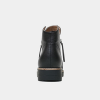 Ohmy Black/ Black Leather Ankle Boots