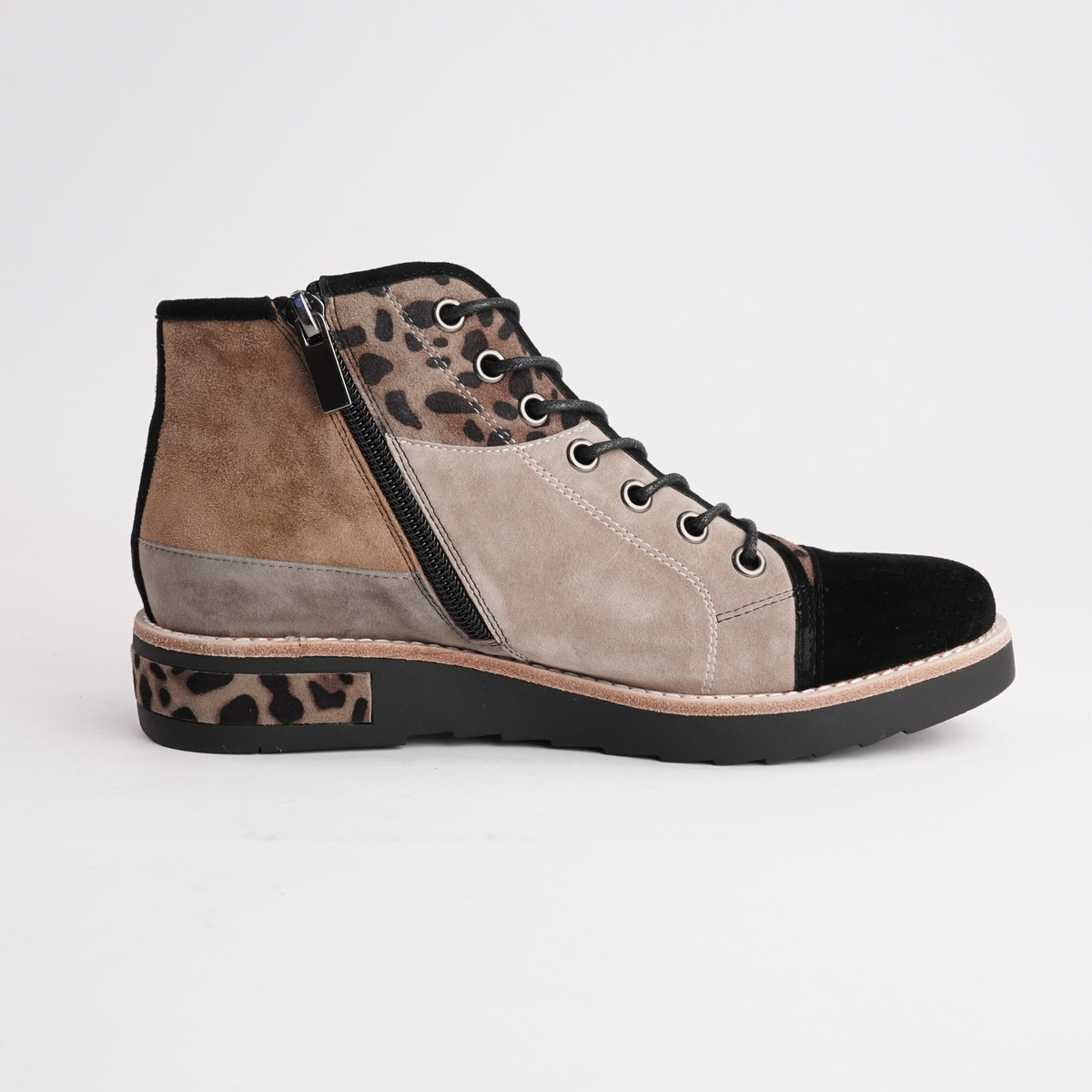 Regine Leopard Multi Leather Ankle Boots - DJANGO AND JULIETTE | Shouz