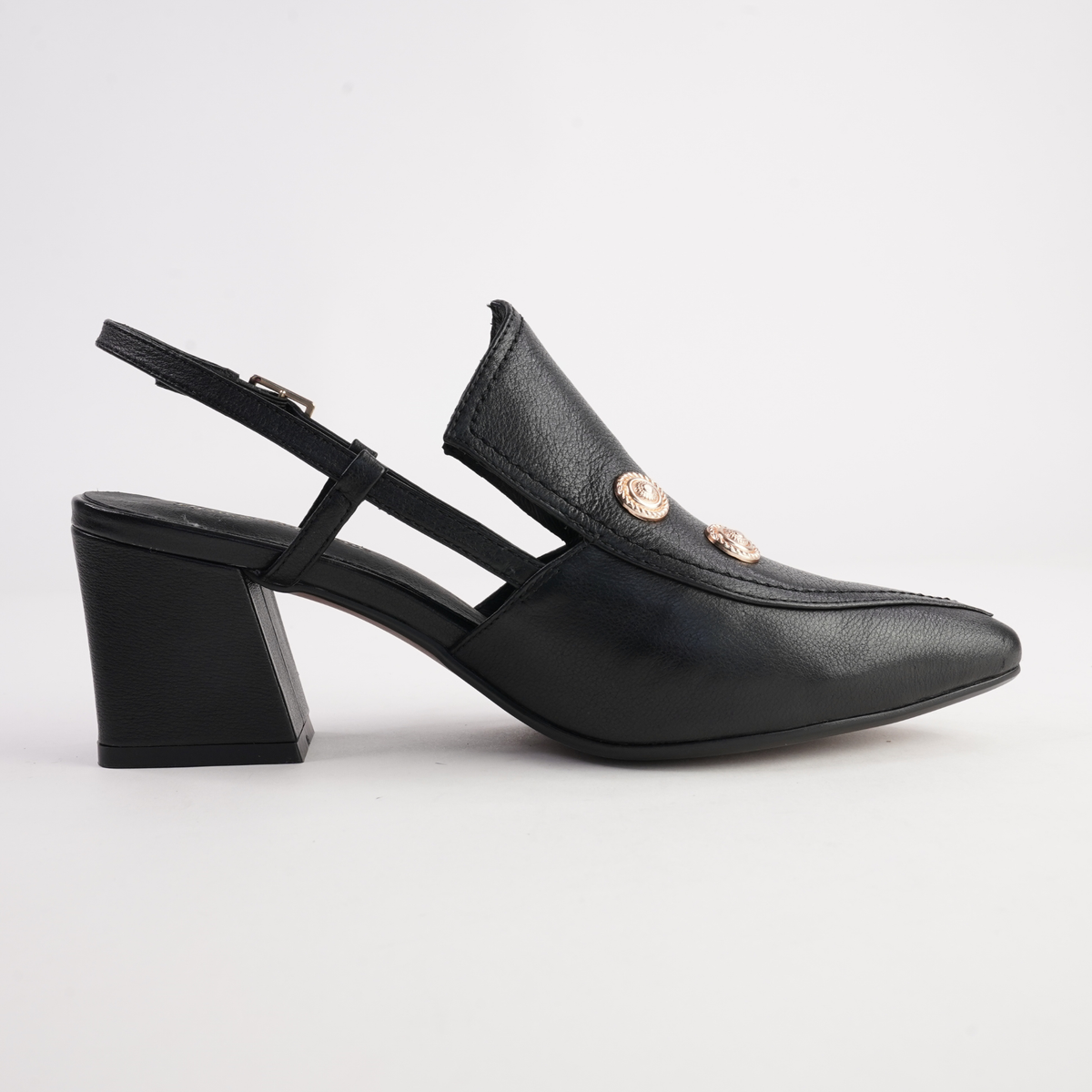 Millso Black Leather Heels - DJANGO AND JULIETTE | Shouz
