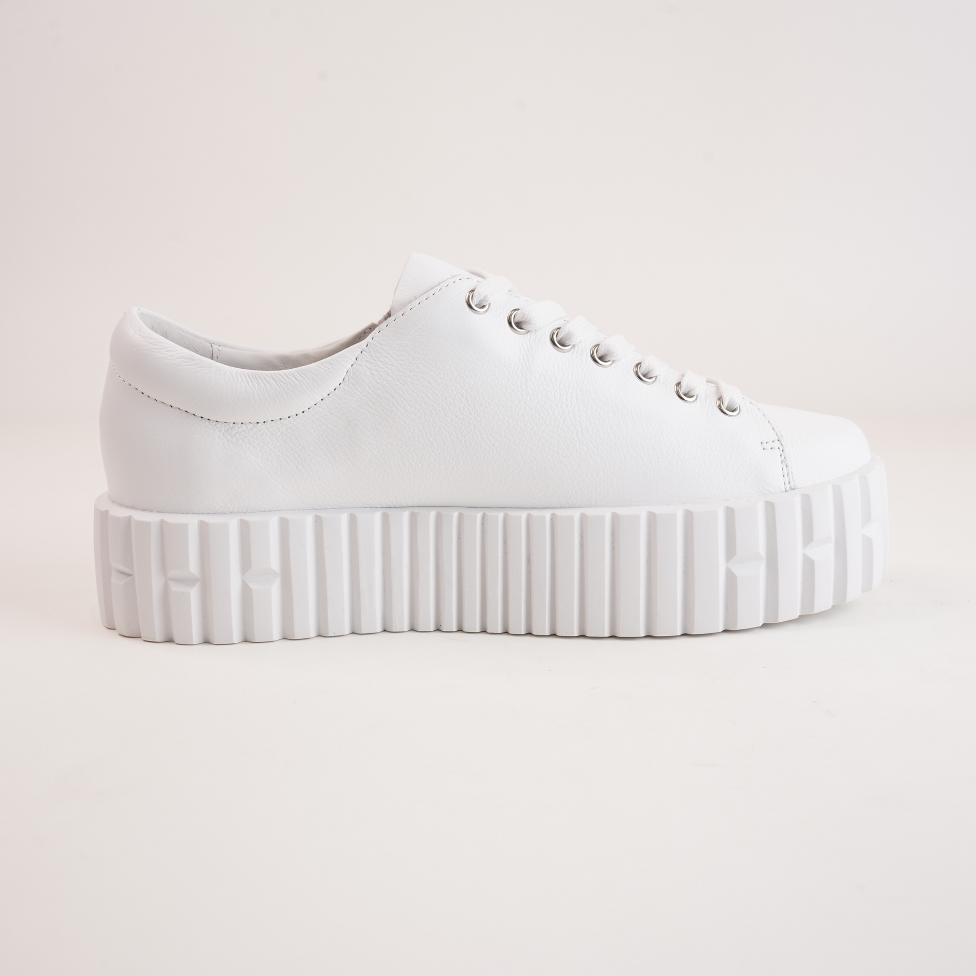 Bongoe White Leather Sneakers